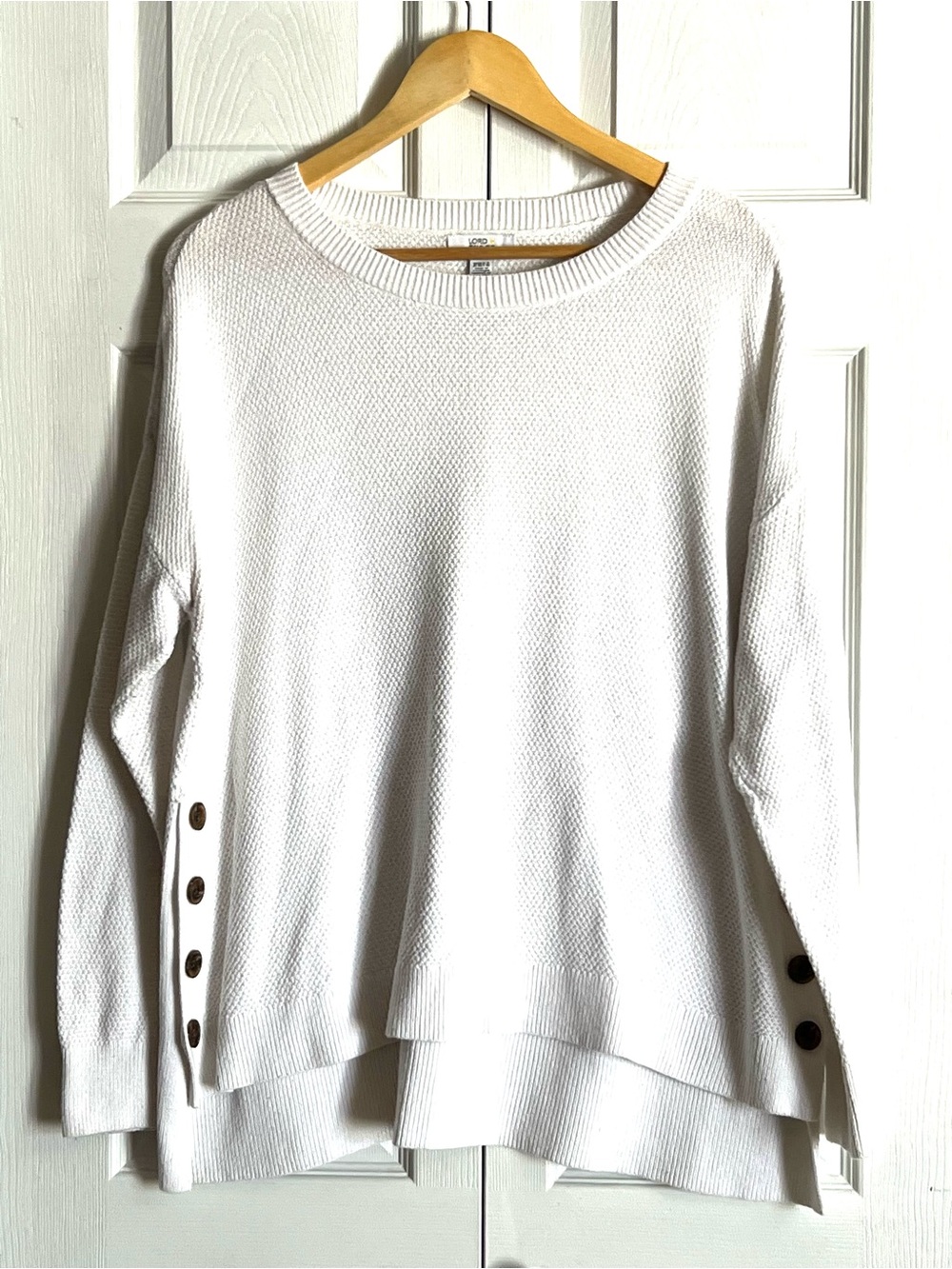 Lord & Taylor Petite Textured Knit Side-Button Sweater